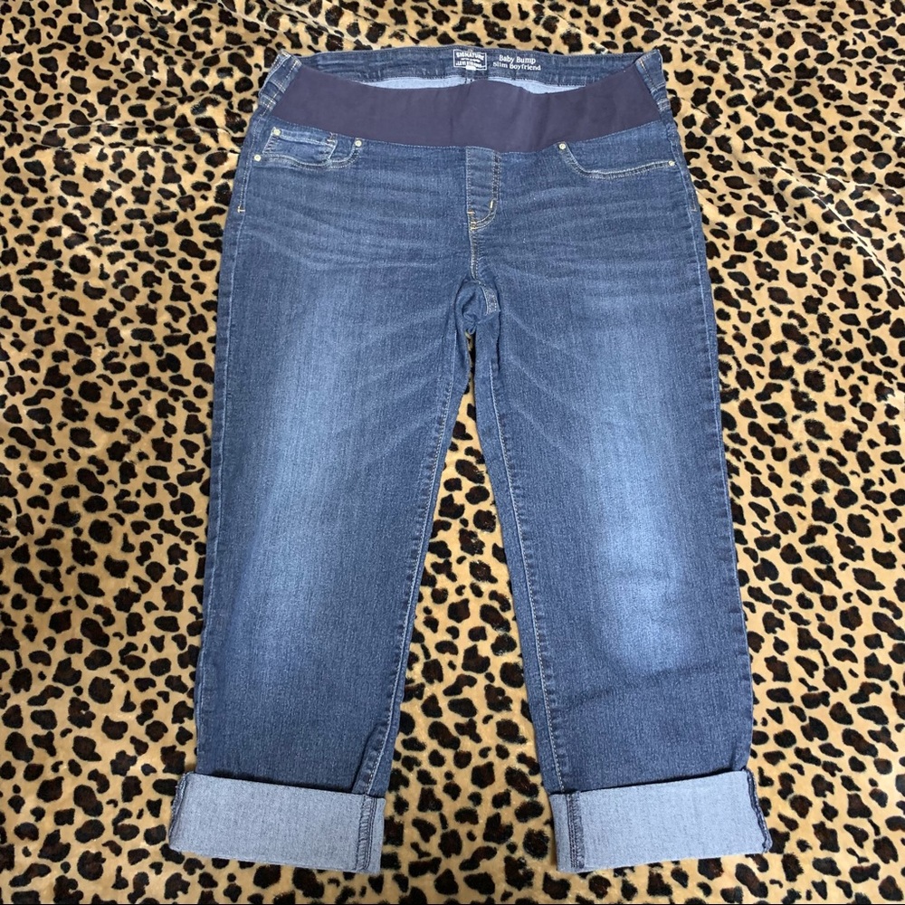 Signture By Levi Strauss XL  Boyfriend Maternity Capris